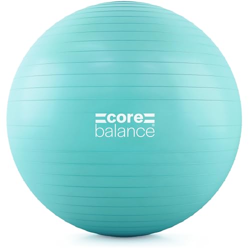 Core Balance Exercise Ball, Stability Ball for Yoga, Pilates and Fitness, Gym Ball for Home Gym and Office Chair, Training, Physical Therapy, Anti Burst, Pump Included, 55cm 65cm 75cm 85cm - color: Teal, size: L (23–26in | 58–65cm)