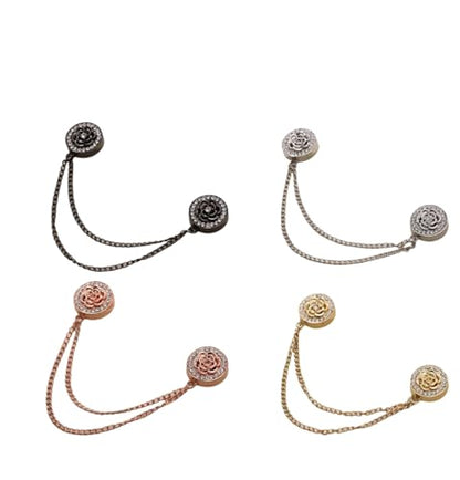 Multi-Function Magnetic Clothing Clips, 4 Packs Pinless Colorful Hijab Magnets, No Pierce Clothing Buttons for Women Dress Shirt Scarf - color: Mix-B