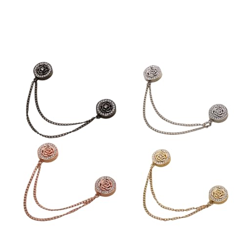 Multi-Function Magnetic Clothing Clips, 4 Packs Pinless Colorful Hijab Magnets, No Pierce Clothing Buttons for Women Dress Shirt Scarf - color: Mix-B