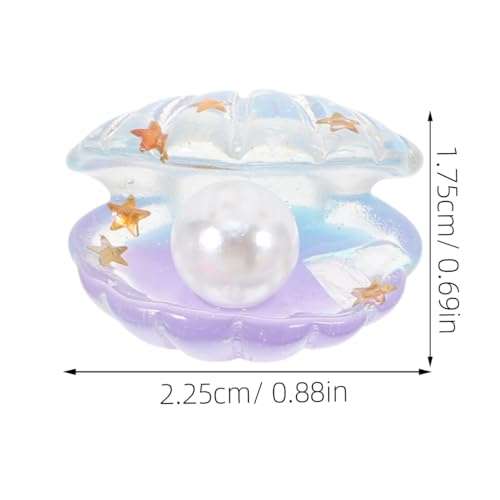 Toyvian 16Pcs Luminous Mini Shell Charms with Pearl Glow in Dark Resin Craft Beads Mini Pearl Shell Figurinesfor Aquarium Decor Fish Tank Accessories Party Wedding Ornaments