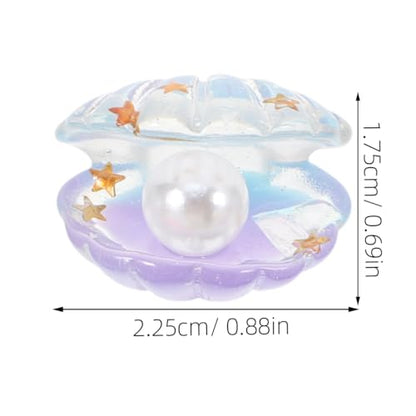 Toyvian 16Pcs Luminous Mini Shell Charms with Pearl Glow in Dark Resin Craft Beads Mini Pearl Shell Figurinesfor Aquarium Decor Fish Tank Accessories Party Wedding Ornaments