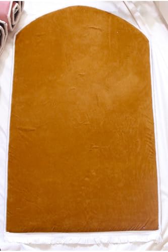 Prayer Rug Orthopedic Velvet Padded 27x47 Inch Non-Slip Faux Leather Base Comfortable Knee Support Plain Design Brown - Brown, 28x47 inch