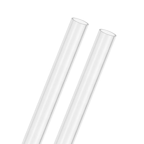 M METERXITY 2-Pack Clear Rigid Acrylic Pipe, 10mm[0.39"] ID x 12mm[0.47"] OD Plastic Round Tube for Water Cooling System/Lamps/Fountains/Aquariums/Display Stand, Acrylic Tubing [305mm/12IN] - size: 10mm ID x 12mm OD
