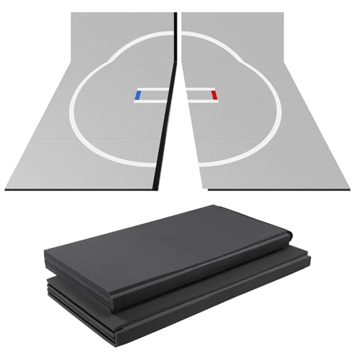 10x10 Wrestling Mat for Home, 1.2" Thick Foldable BJJ Mats for Home Gym, Anti-Slip MMA Jiu Jitsu Mats, Grappling Mats for Martial Arts & Judo Practice