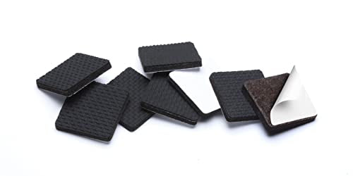 Slipstick GorillaPads CB148 Non Slip Furniture Pads/Rubber Gripper Feet (Set of 8) Self Adhesive Anti-Skid Floor Protectors, 1-1/4 inch Square, Black - size: 1-1/4" Square