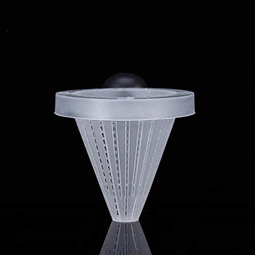 VINGVO Aquarium Nematode Feeder, Shrimp Feeding Dish Live Plastic Cone Cup Shape Basket Feeder with Suckers, Cone Feeder Cup Floating Fish Box Feeding Food Bowl, 6.5cm x 7cm