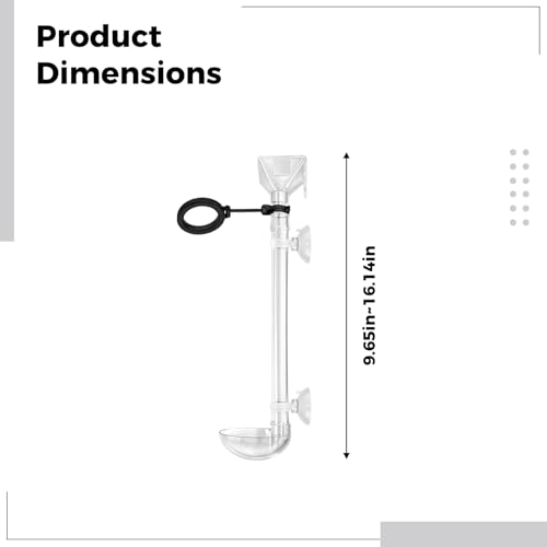 Fish Feeder Tube for Aquarium and Shrimp, 9.6-16.1 in Adjustable Retractable Feeding Tube, Includes Feeding Circle Scoop and Brush, Clear Plastic Dish Set for Small Fish and Bottom Feeders