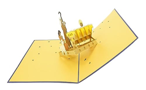 PopLife® Nativity Manger, Birth of Jesus Pop Up Christmas Card - Handmade 3D Holiday Greeting, Blank Merry Christmas Note, Small Stocking Present for Friends and Family - color: Nativity Manger