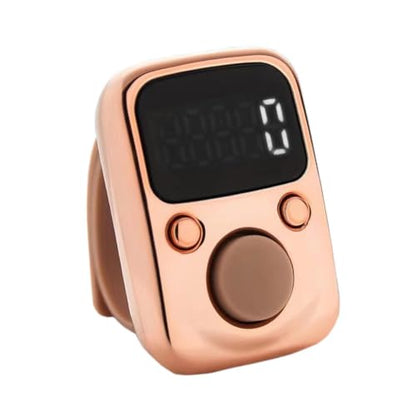 Counter Clicker Portable Hand Finger Counting Clicker | Smart for Family Friends Home Young People Elderly Office Daily Wear - color: Gold