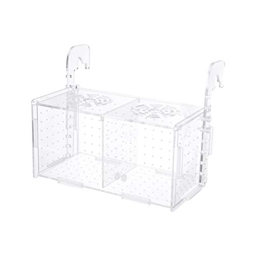 Aquarium Fish Breeding Box - Transparent Acrylic Fish Tank Hatchery Hanging Incubator for Shrimp Clownfish (Hook 201011cm)