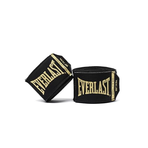 Everlast Elite Unpackaged Professional Hand Wraps, P00003481-180-Inch, Elite Black
