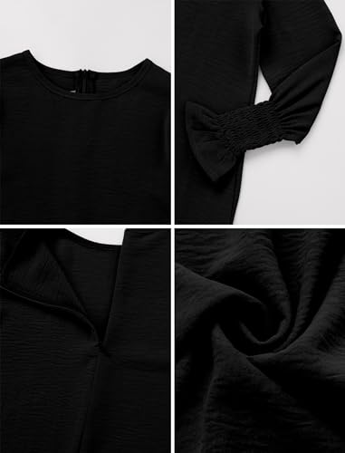 IWEMEK Kids Muslim Dress for Girls Islamic Prayer Abaya Dress with Hijab Jibab 2 Piece Eid Ramadan Dubai Outfits Kaftan Robe - color: Black, size: 9-10 Years