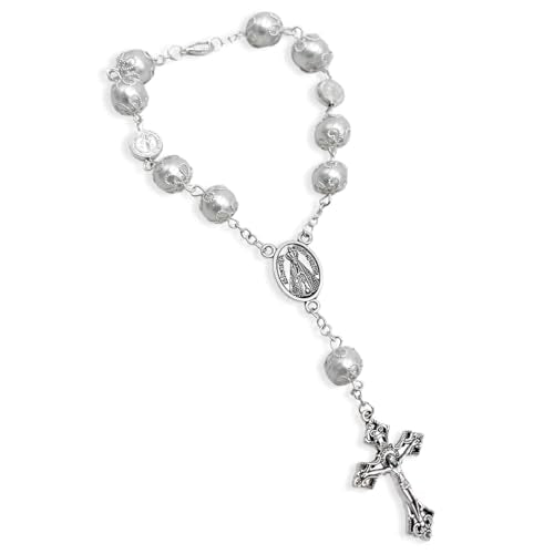 Ohleats Car Rosary for Rearview Mirror, Cross Blessing Pendant, White-1PCS - color: White-1PCS