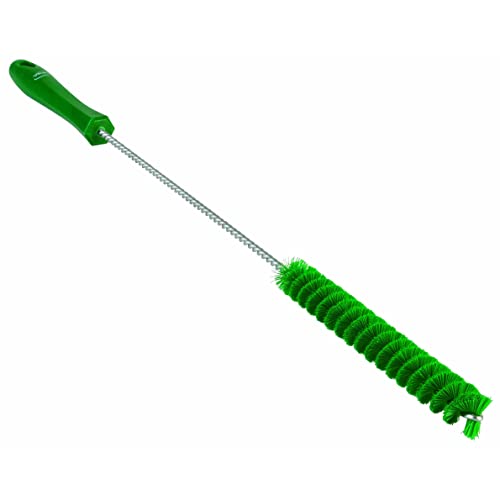 Vikan 1 in W Tube and Valve Brush, Medium, 14 in L Handle, 5 57/64 in L Brush, Green 53762-1 Each - color: Green, size: 5376