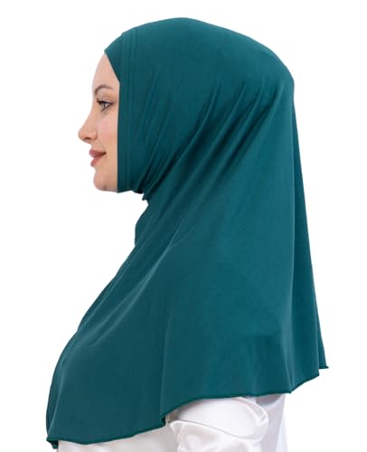 Prien Instant Hijab For Women, Muslim Long Scarf, Undercap Turban Set, Turkish Islamic Clothing, Prayer Clothes For Abaya - color: Emerald