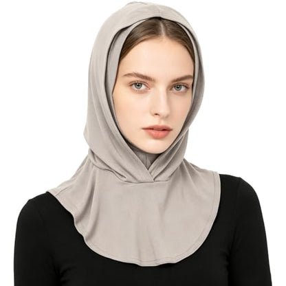 dPois Plain Ready To Wear Amira Hijab for Women Soft Muslim One Piece Instant Hijab Headscarf for Daily Wear - color: Coco Color