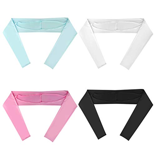 Yookat 4 Pieces Cooling Shawl Golf Cooling Shawl Arm Sleeve Sun Protection Golf Shrug for Women Men Outdoor Sports - color: Black, White, Pink, Blue