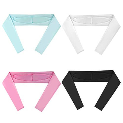 Yookat 4 Pieces Cooling Shawl Golf Cooling Shawl Arm Sleeve Sun Protection Golf Shrug for Women Men Outdoor Sports - color: Black, White, Pink, Blue