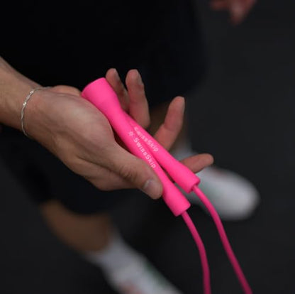 Swissskip Speed Jump Rope by Dayan Kolev, 5mm PVC Skipping Rope, Great for Beginners and Advanced Athlets, Designed for Fitness, Cardio, Boxing & CrossFit, Adjustable length with Unbreakable Handles - color: Pink