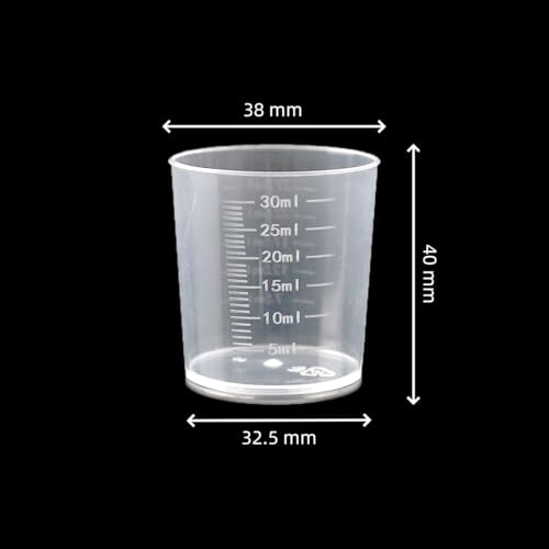 50 Pack 30ml/1.02oz Plastic Liquid Measuring Cups Transparent Mixing Cups Medicine Cups Lab Graduated Beakers Clear Measuring Jugs Set Medium Kitchen Baking Cooking Measure Tool Home