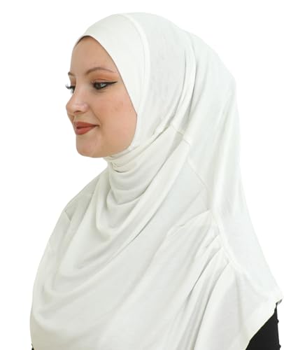Prien Ready To Wear Hijab For Women, Instant Turban, Soft Muslim Scarf For Prayer, Long Hijabs, Islamic Clothes, Jersey Abaya - color: Cream