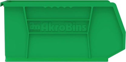 Akro-Mils 30240 AkroBins Plastic Storage Bins, 15"x8"x7", Green, 12-Pack | Space-Saving Stackable Bins for Garage, Pantry, Craft Organization - color: Green