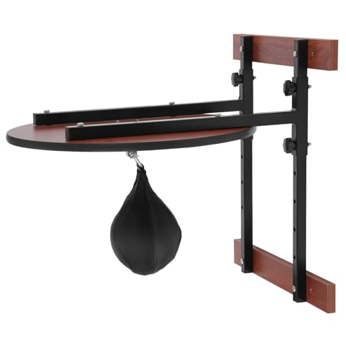 Speed Bag Platform Kit, Heavy Duty Adjustable Speed Bag Boxing Training Equipment, Wall Mount Professional Fitness Ball Boxing Reaction Training Kit, 360° Flexibly Rotating, Adjustable Height, Black
