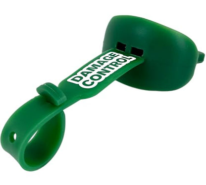 DAMAGE CONTROL Pacifier Football Mouth Guard – Permanent Strap – Green | Youth Football Mouthpiece, No Boiling, Breathable Design, Protects Lips & Teeth, Works with Braces - color: Green