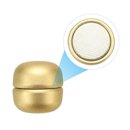 PATIKIL Hijab Magnetic Pins with Storage Bag, No-Snag Strongest Commercial Strength Buttons Multi-Use Pinless Magnetic Scarf Clip for Women Clothing Curtain - color: Champagne Gold