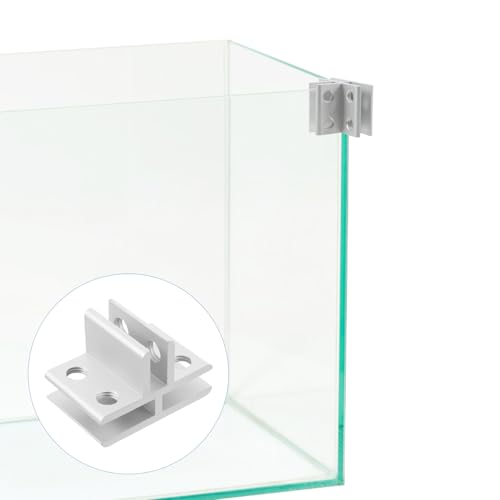 Ciieeo Glass Clamp T-Type Bracket Metallic Holder Clip for 5-8mm Glass Aquarium Fish Tank Shelf Support Terrarium Screen Cover Clamps