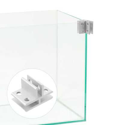 Ciieeo Glass Clamp T-Type Bracket Metallic Holder Clip for 5-8mm Glass Aquarium Fish Tank Shelf Support Terrarium Screen Cover Clamps