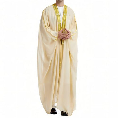 Men's Kaftan - Muslim Robe Thobe Caftan - color: Beige, size: Medium