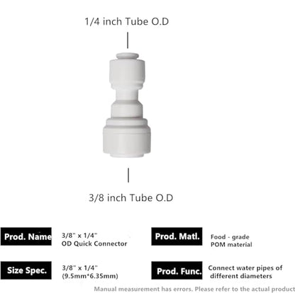 Quick Straight Connector 20PCS 1/4inch to 3/8inch OD Quick Connect Universal Drip Irrigation Tubing Coupling Valve, Connector Locking Fitting for Sprinkler or Drip Irrigation System Parts & Connectors - style: 1/4"-3/8" Straight Reducer(20)