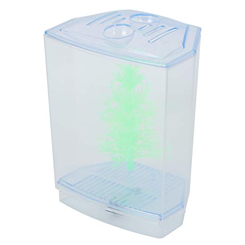 SUNGOOYUE Breeder Box for Aquarium Fish Acrylic Isolation Tank Single 4.3 X 3.1 X 5.5 in with Top Cover Dirt Groove Water Drain for Guppies Betta Fry Breeding Hatching (Single Grid)