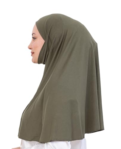 Prien Easy To Wear Hijab For Women, Muslim Instant Turban With Niqab, Islamic Clothes, Soft Scarf For Prayer, Abaya, Khimar - color: Khaki