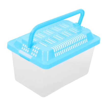 SUPVOX Small Portable Fish Tank Breathable Lid Handheld Turtle Box for Reptiles and Pet Transport Lightweight Transparent Aquarium for Outdoor Use