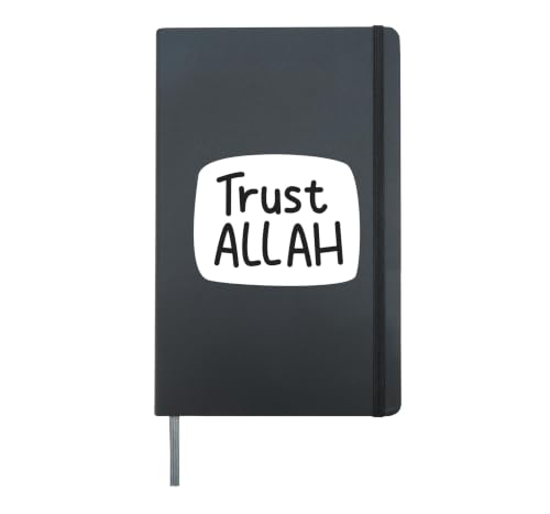Trust Allah - Minimalist Islamic Muslim Religious Hardcover Journal, Black