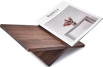 Honygebia Solid Wood Book Stands - Cross Frame Walnut Wooden Book Holder, Open Bookstand for Display and Reading, Suitable for Art, Bible, Cookbook, Easel, Magazine, Textbooks - color: Walnut