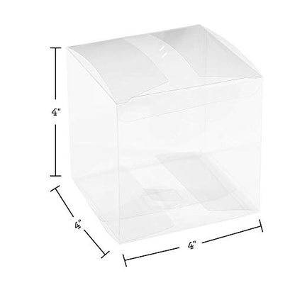 Hammont Clear PET Plastic Storage Boxes - Transparent Gift Boxes, Empty Containers Packing Box for Party Favors Ideal for Cookies, Ornament, Gifts, Wedding, Birthday and Parties - 4"x4"x4" (8 Pack) - size: 4"x4"x4"