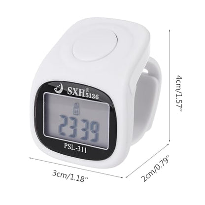 Finger Counter Islamic Tasbih Bead 6 Digital LED Electronic Handheld Counter With Remind For Time Manual, Black