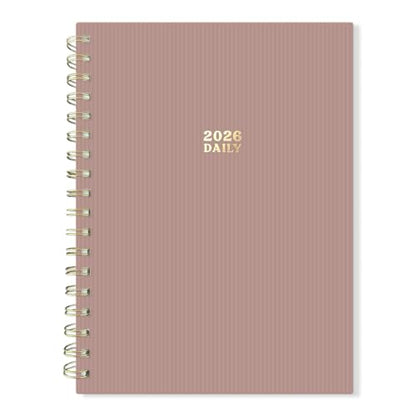 Sweetzer & Orange 2026 Planner – 6" x 8.25" Dated Daily, Weekly & Monthly Calendar Planner – January to December 2026 – Tiramisu Design with Motivational Stickers, Gold Spiral & Sturdy Paper - color: Tiramisu