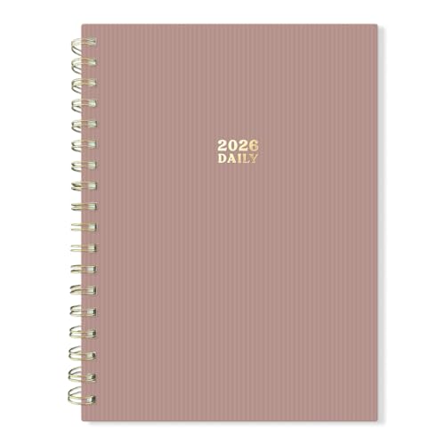 Sweetzer & Orange 2026 Planner – 6" x 8.25" Dated Daily, Weekly & Monthly Calendar Planner – January to December 2026 – Tiramisu Design with Motivational Stickers, Gold Spiral & Sturdy Paper - color: Tiramisu