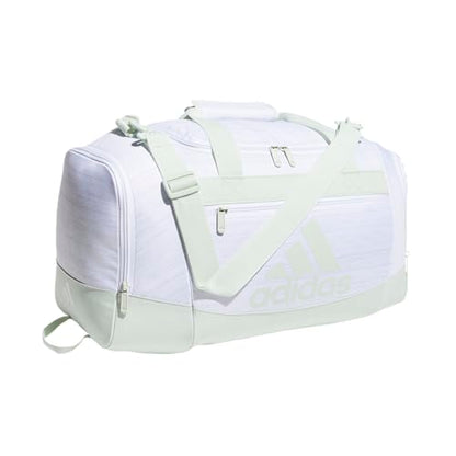 adidas Unisex Defender 4.0 Gym Duffel Bag for Men and Women - color: Two Tone White-Clear Onix/Linen Green, style: Small (38l)