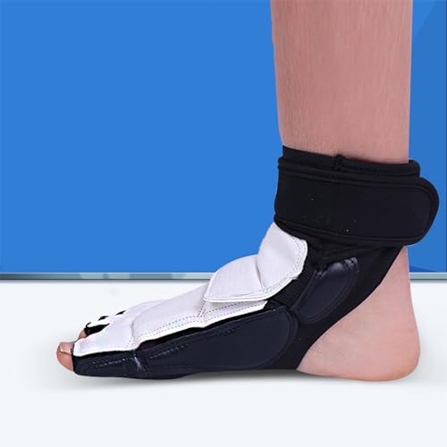 ZJchao Taekwondo Foot Protector Double Fixation Elastic Cloth Surrounding Design Comfortable Taekwondo Foot Gear for Kids Sponge PU Material - size: #215