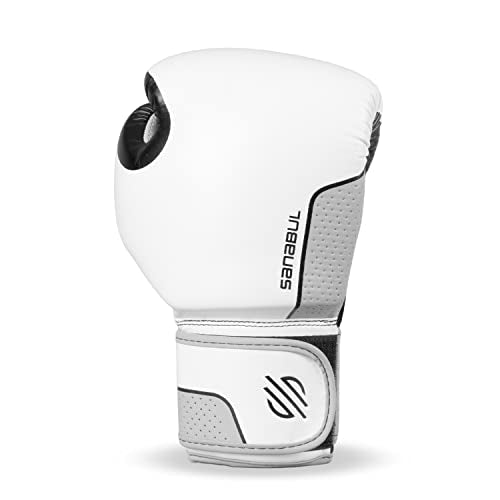 Sanabul Hyperstrike Boxing Gloves for Women, Kickboxing MMA Muay Thai Gloves, Training Sparring Punching Heavy Bag. - color: Black/White, size: 12 oz