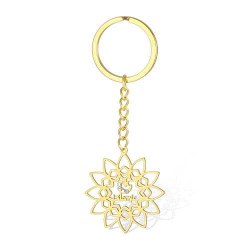 VASSAGO Islamic Keychain Crescent Moon and Star Keyring Muslim Allah Arabic Religious Amulet Jewelry Eid Ramadan Gift - color: Gold