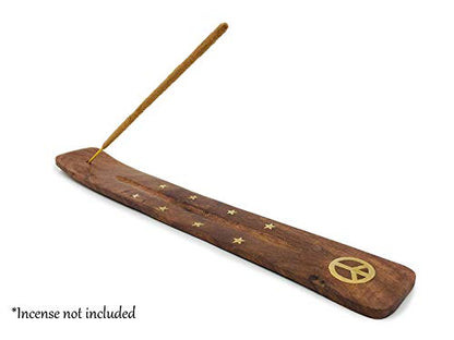 Bless-International Traditional-Handmade-Burner Wooden-Incense-Stick-Holder Ash-Catcher-Stand for-Aromatherapy-Meditation-Yoga (Incense Holder 10 inch(2 pcs)) - color: Wooden Strip 10 Inch, size: Two Holders