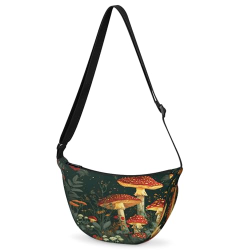 Crossbody Bag for Women Men, Lightweight Small Sling Hobos Dumpling Bag Crescent Purse, Crescent Moon Bag - color: Color F