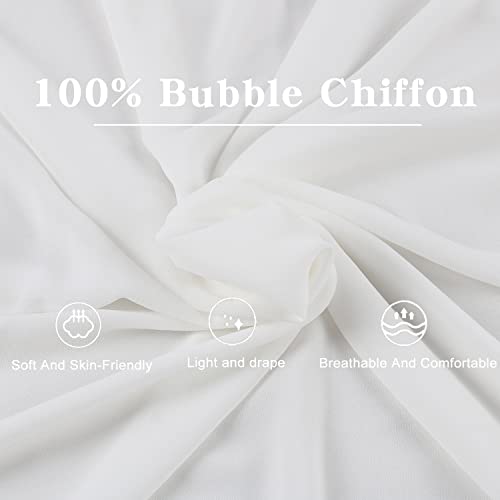 Instant Chiffon Hijab with Tie Back Under Cap Solid Color Soft Chiffon Scarf With Hijab Inner Caps For Muslim Women - color: Snow White