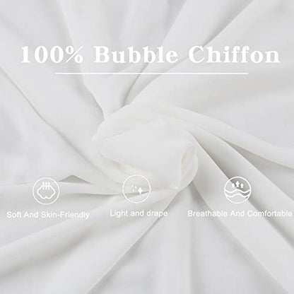 Instant Chiffon Hijab with Tie Back Under Cap Solid Color Soft Chiffon Scarf With Hijab Inner Caps For Muslim Women - color: Snow White